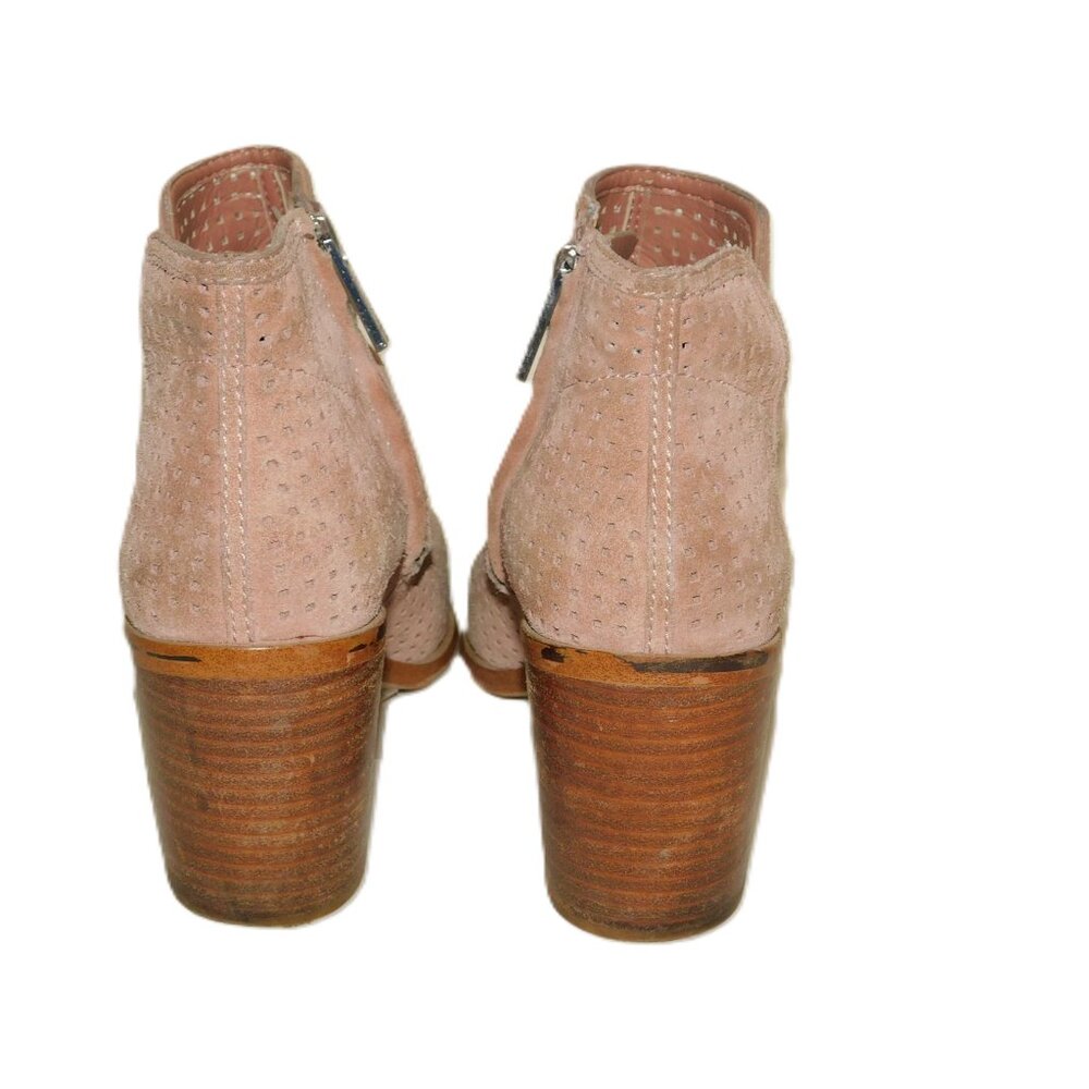 1. STATE Larocka Suede Stacked Block Heeled Perforated Ankle Booties Size 7 - Picture 5 of 9